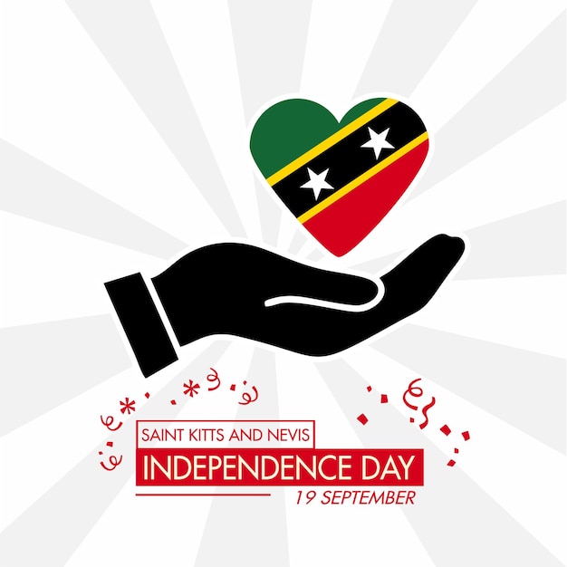 Vecteur 9 septembre saint kitts et nevis bannière design joyeux jour de l'indépendance