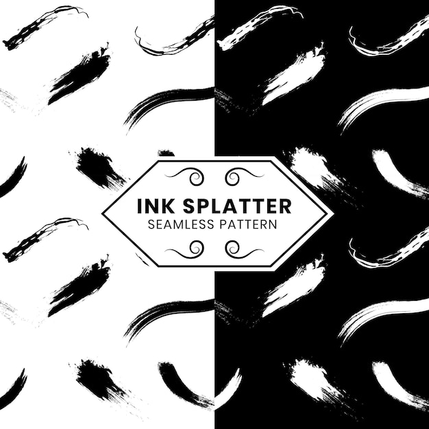 91.ink Splatter Seamless Pattern Vector Illustration