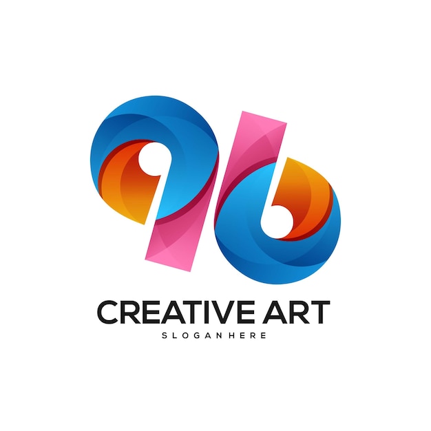 96 logo design coloré dégradé