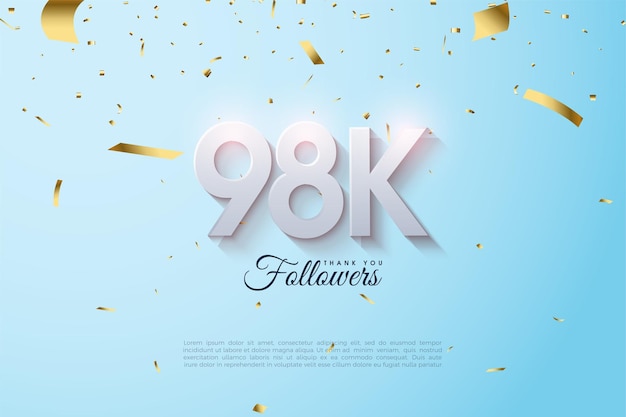 98 000 abonnés avec des chiffres ombrés