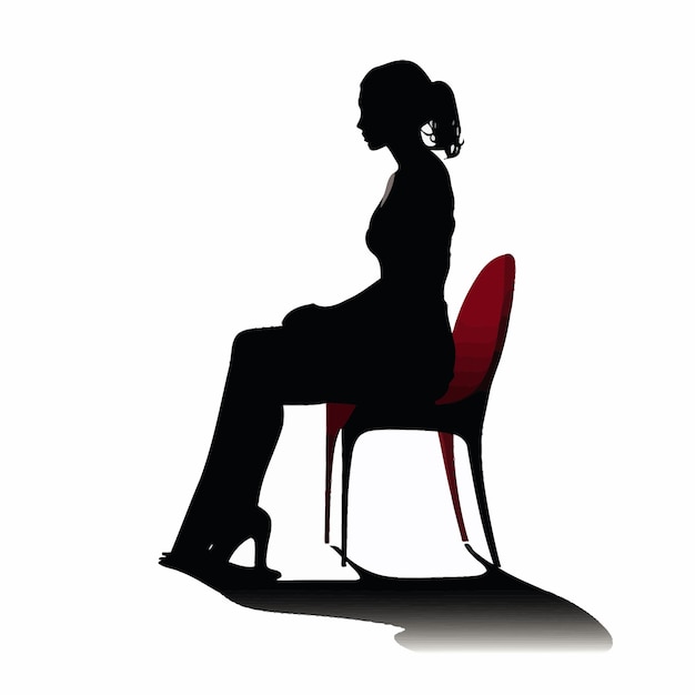 Vecteur a_woman_sitting_body_silhouette_vector