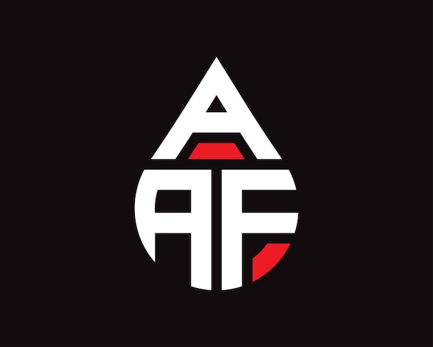 AAF lettre forme de goutte d'eau conception du logo AAF logo goutte de goutte conception simple