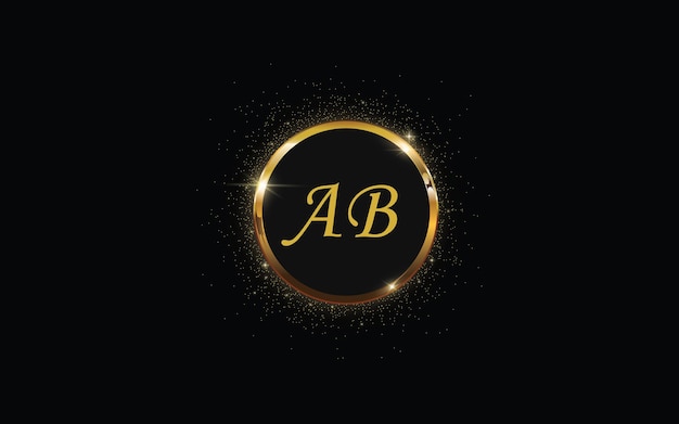 ab lettre logo design dégradé de luxe
