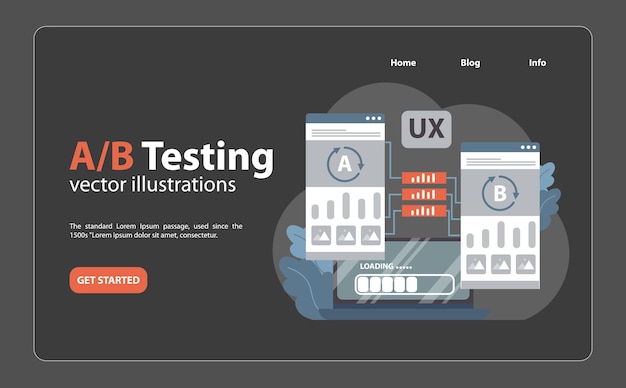 Ab test ux concept duel concepts de navigateur montrer la variance dans la stratégie d'expérience utilisateur comparer