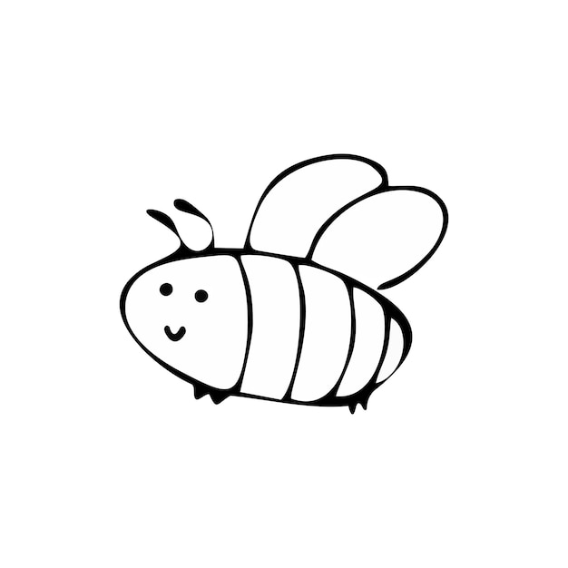 Vecteur abeille vole icône plate
