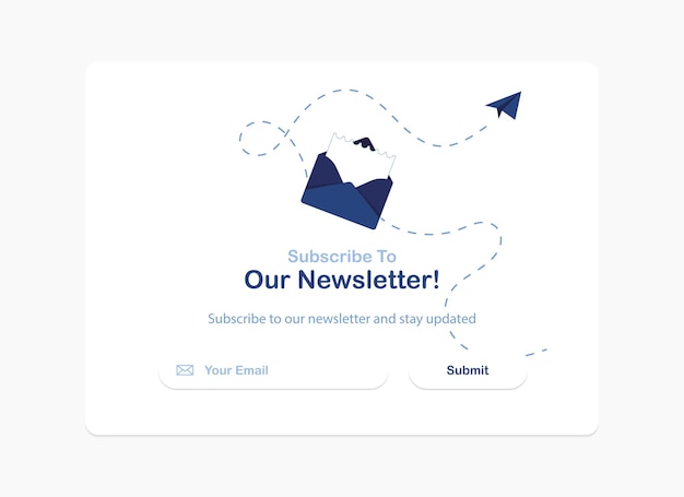 Abonnement au modèle de bannière pop-up newsletter au design plat