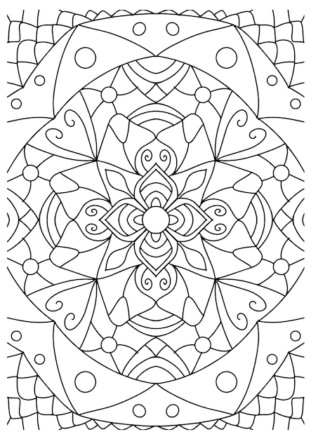 Abstrack Mandala pour page de livre de coloriage adulte