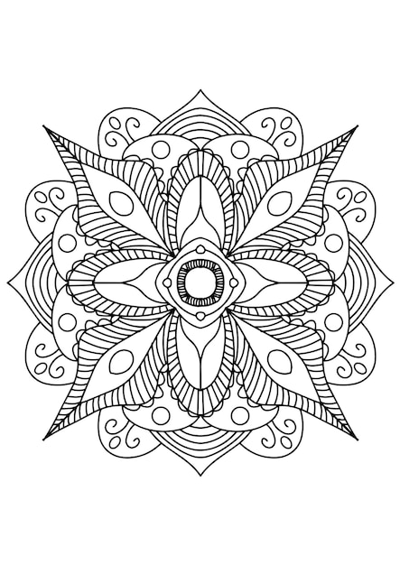 Abstrack Mandala pour page de livre de coloriage adulte