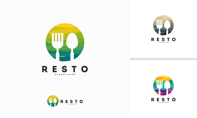 Abstract Circle Food Star Logo Designs Vecteur Concept, Symbole Du Logo Restaurant