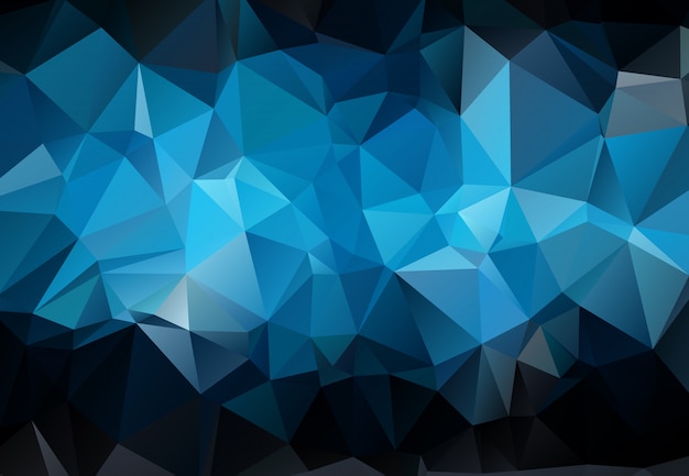 Abstract Illustration Polygonale Bleu Foncé, Composée De Triangles.