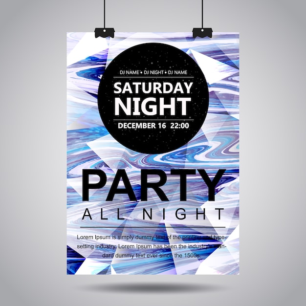 Abstract Marble Party Affiches Designs