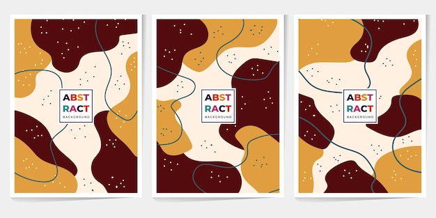 Vecteur abstract set arrière-plan d'automne formes et couleurs colorées en vecteur design moderne à la mode motif de dessin animé dans des couleurs de style rétro pour la couverture de bannière d'affiche de brochure dans un design postmoderne