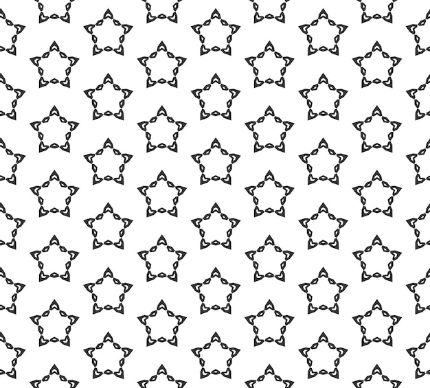 Abstract Star Géométrique Seamless Pattern Répétition Géométrique Noir Et Blanc Texture