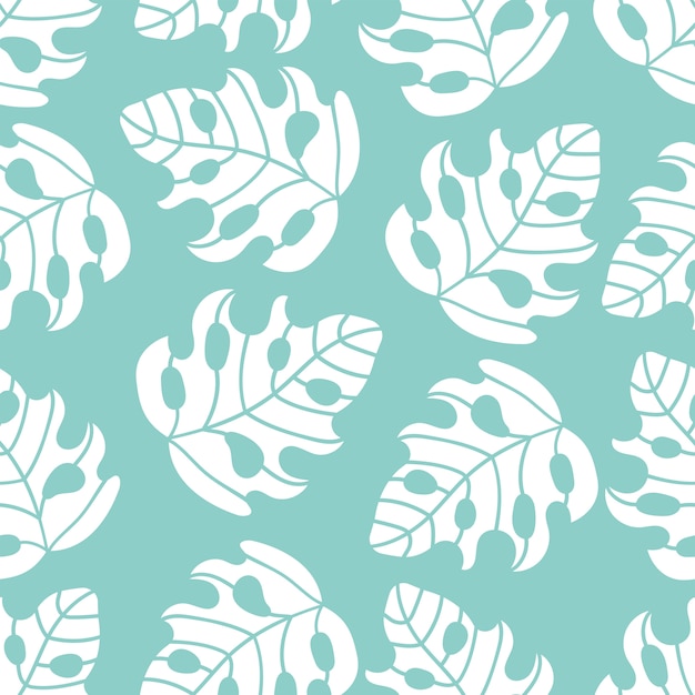 Abstract Tropics Leaves Seamless Pattern