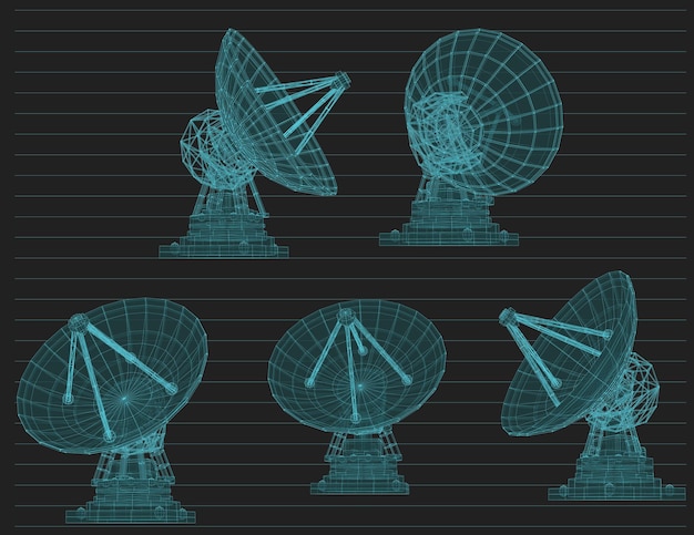 Vecteur abstract vector antenne radio astronomie et recherche spatiale