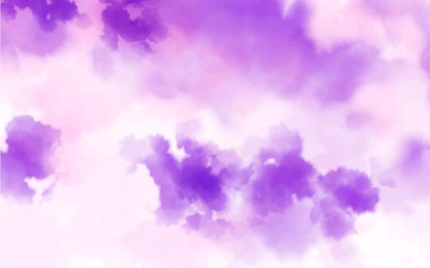 Abstract Vector Background Aquarelle Avec Des Taches Violettes Ciel Violet Nuages Blancs