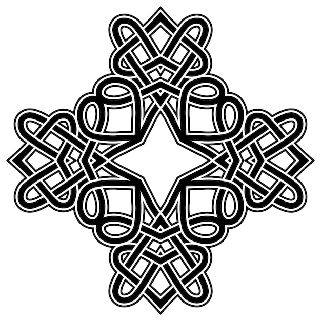 Abstract vector illustration noir et blanc cadre entrelacs belle Croix tribale vintage décorative avec des motifs Élément de conception pour le tatouage ou le logo