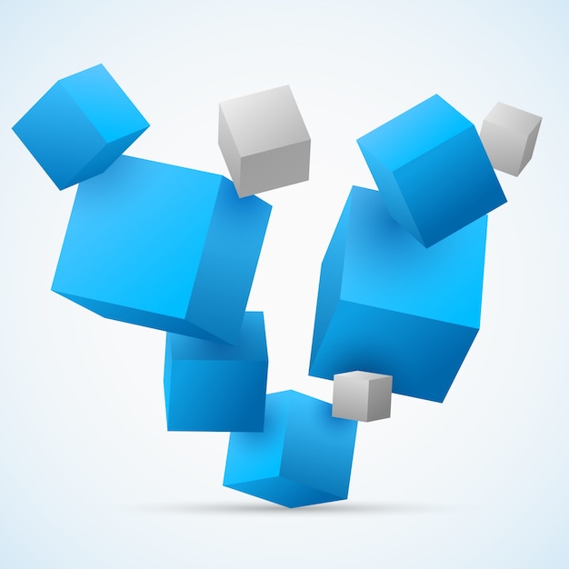 Vecteur abstrait 3d cubes background