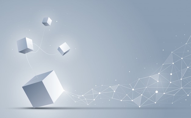 Abstrait 3d cubes, Science et technologie,