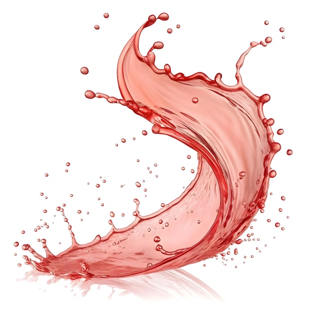 Abstrait 3d différentes éclaboussures de jus coloré dans le style de courbe isolé sur fond blanc