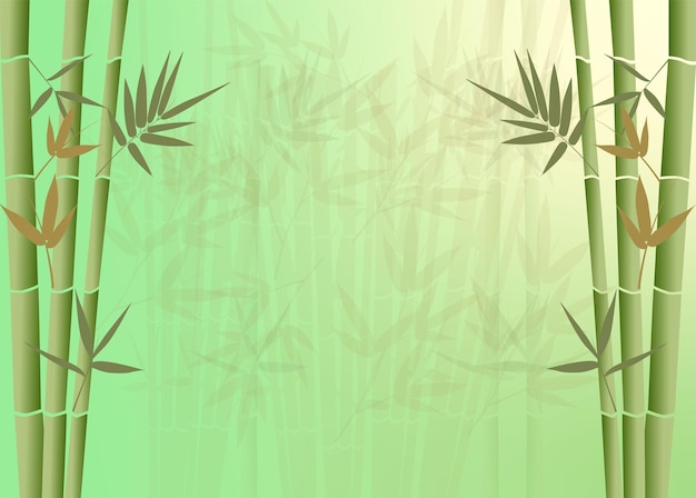 Vecteur abstrait bambou forêt fond papier peint art numérique arbre feuilles naturelles dessin minimaliste