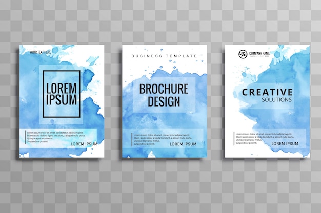 Abstrait Bleu Aquarelle Business Brochure Design