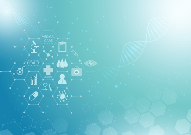 Abstrait bleu clair. concept d&#39;innovation médicale modèle de soins de santé icône.