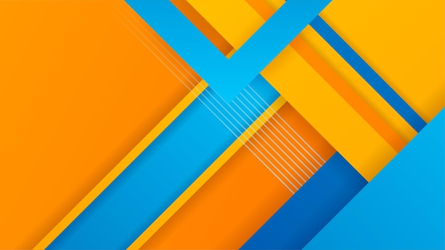 Abstrait Bleu Jaune Et Orange Pour La Conception De Présentation Vectorielle Avec Un Concept D'entreprise Moderne Et Futuriste