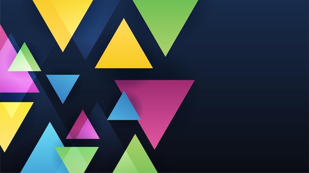Abstrait bleu jaune et rose avec des triangles