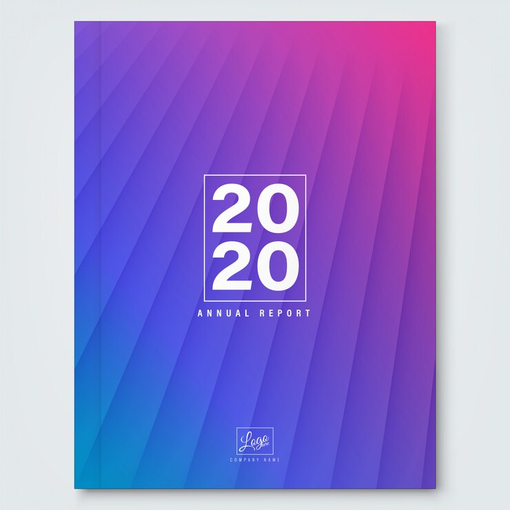 Vecteur abstrait bleu magenta dégradé pour la couverture du rapport annuel entreprise