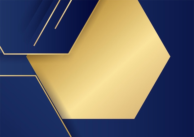 Abstrait Bleu Et Or Blanc Avec Des Fils D'or. Motif Polygonal Abstrait Luxe Bleu Foncé Avec De L'or.