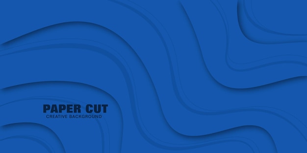 Vecteur abstrait bleu en papier découpé style effet 3d illustration vectorielle