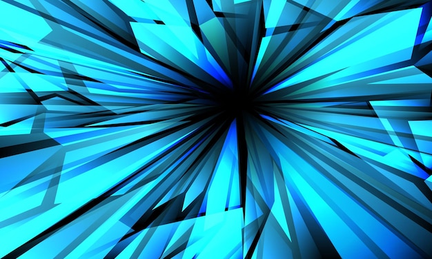 Vecteur abstrait bleu vitesse zoom polygone conception technologie futuriste moderne vecteur de fond