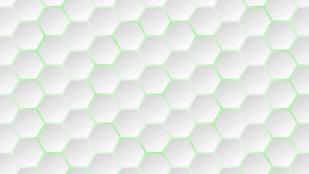 Abstrait De Carreaux Hexagonaux Blancs Avec Des Espaces Verts Entre Eux