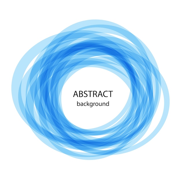 Vecteur abstrait avec des cercles bleus ligne bleue sur fond blanc