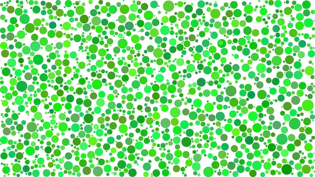 Vecteur abstrait de cercles de différentes tailles dans les tons de vert sur fond blanc.