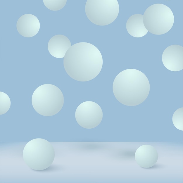 Abstrait Avec Chute De Boules Bleues 3d.