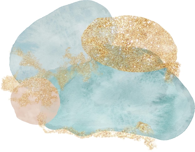 Vecteur abstrait ciel bleu avec texture aquarelle or