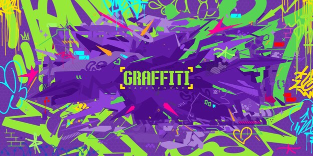 Vecteur abstrait coloré urbain futuriste hip-hop graffiti street art style vectoriel arrière-plan