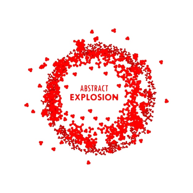 Vecteur abstrait conception d'explosion colorée rouge sang