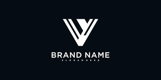 Abstrait créatif conception du logo de la lettre initiale V de Preamium Vector