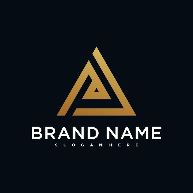 Abstrait créatif lettre initiale Une conception de logo Preamium Vector