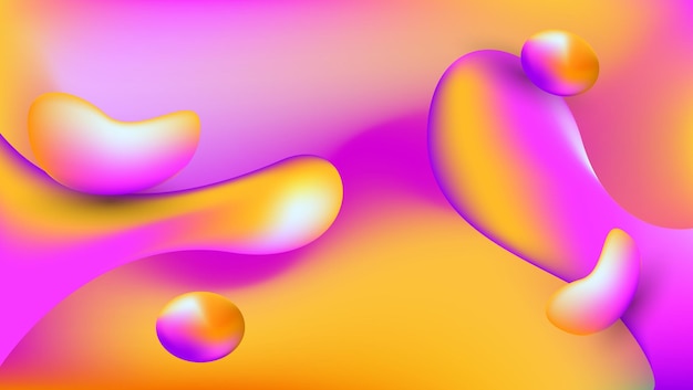 Vecteur abstrait dégradé fluide rose et jaune