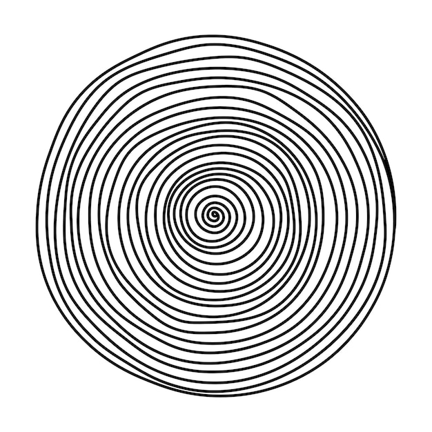 Abstrait Dessiné à La Main Spirale Isolée Sur Un Fond Transparent Illustration Vectorielle