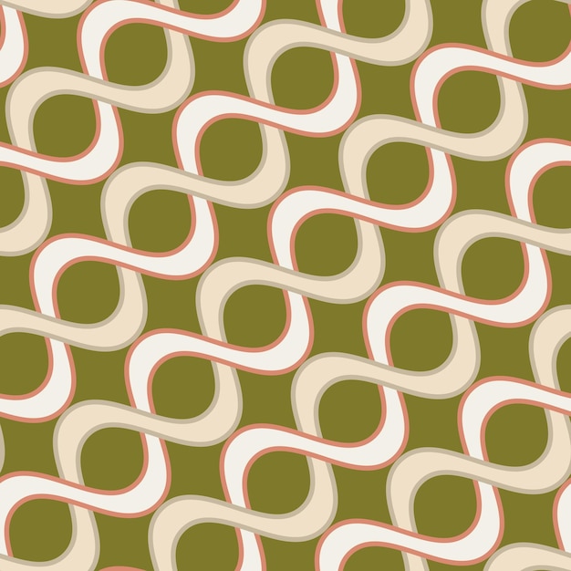 Abstrait Diagonal Swirl Stripes Wavy Lines Seamless Vector Pattern Retro Minimal Design Perfect