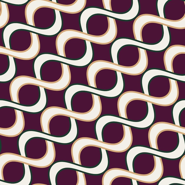 Abstrait Diagonal Swirl Stripes Wavy Lines Seamless Vector Pattern Retro Minimal Design Perfect
