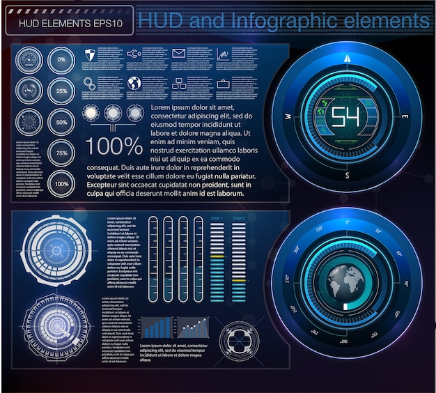 Abstrait Avec Différents éléments De La Hud.