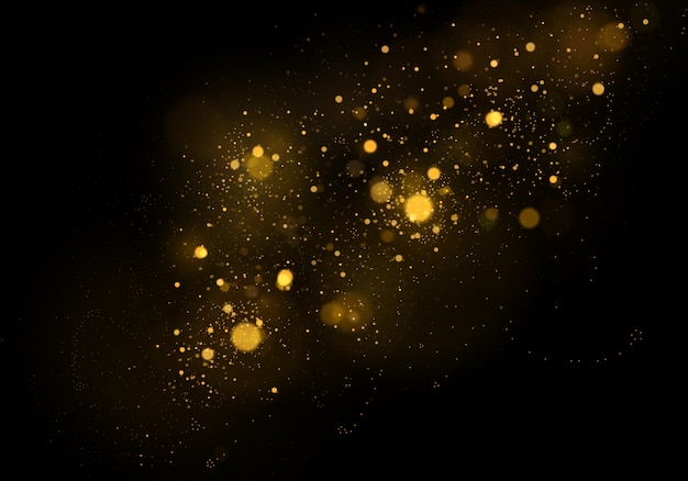 Abstrait avec effet bokeh or. Particules de poussière.