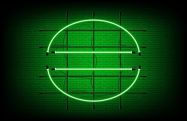 Abstrait De L'enseigne Au Néon En Forme De Demi-cercle Vert