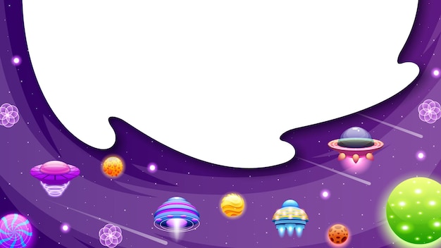 Abstrait Extraterrestres Soucoupes Volantes Espace Sombre Planète Fond Dégradé Objet Volant Non Identifié Ovni